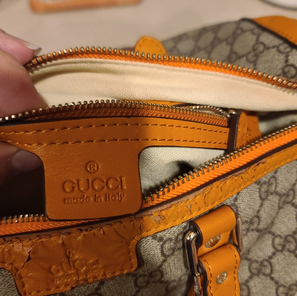 Gucci GG Boston Bag Yellow Beige Canvas and Leather. See description. - Picture 4 of 14